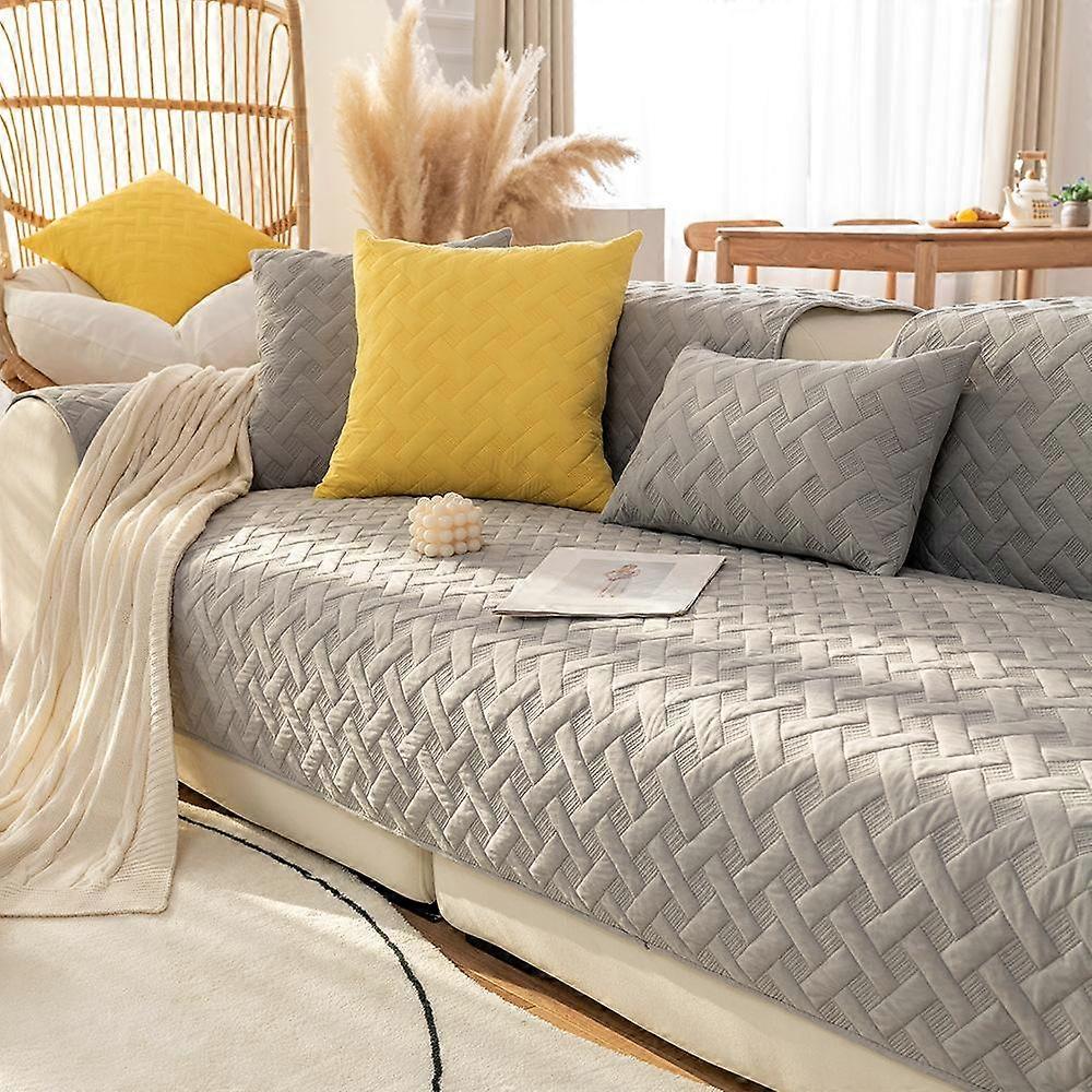 Cotton Fabric Four Seasons Universal Non-slip Sofa Cushion Modern Simple Combination Sofa Cushion Cover Cover Towel