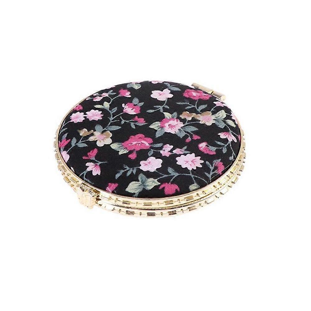 Mini Makeup Compact Pocket Floral Mirror Portable Two-side Folding Mirror