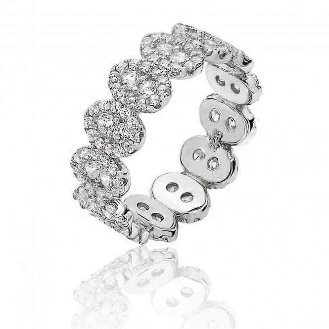 Silver & Co Halo Style Oval Cubic Zirconia Ring SRG0036CZ