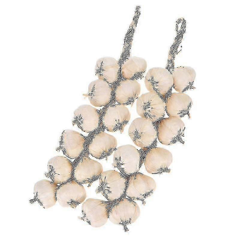 2pcs 20 Inch Garlic Strings / Artificial Vegetables / Artificial Garlic (beige) Zekai