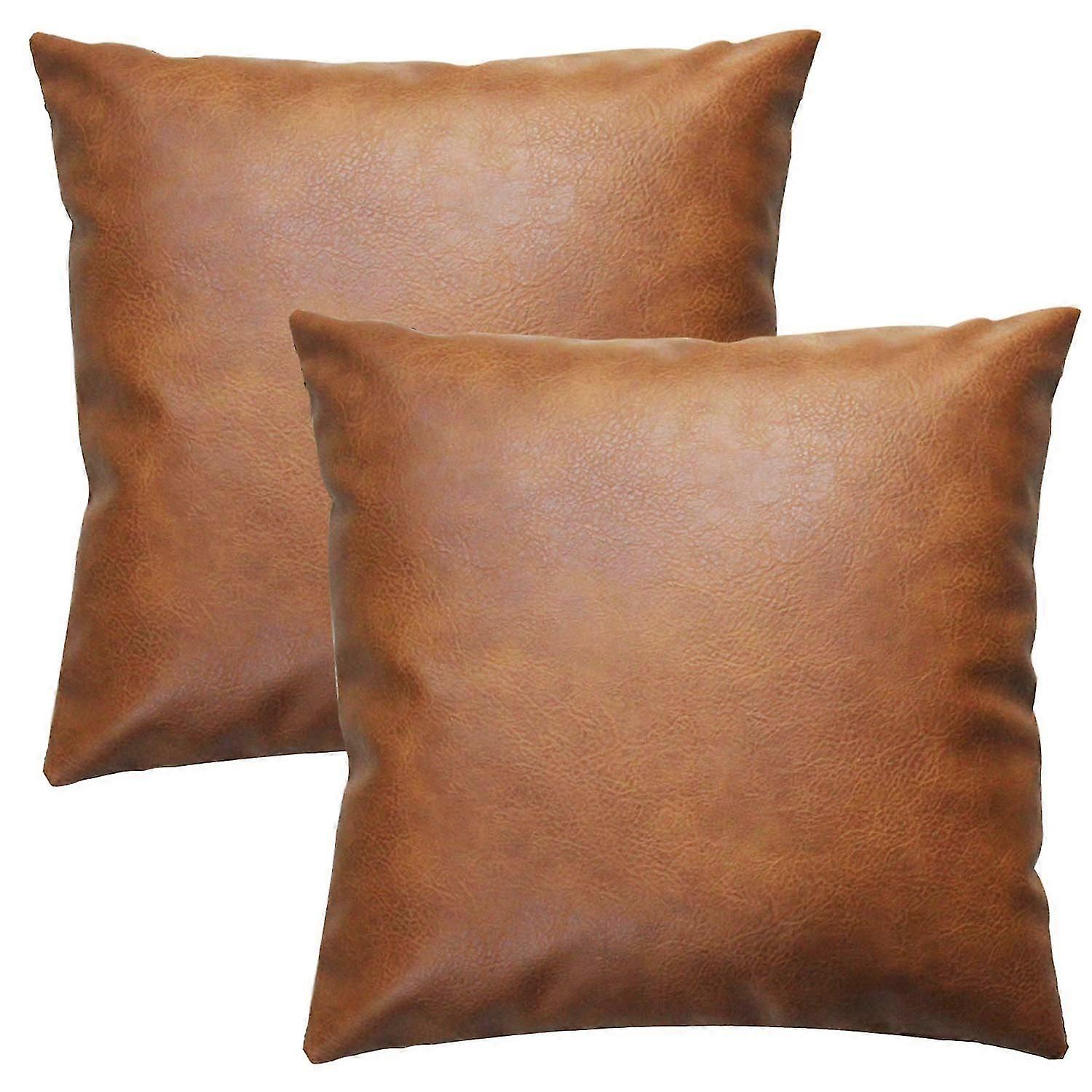 2 Sets of Pillow Case Throw Pillow Case-Modern Brown Decorative Throw Pillow Case (Only for Sofa Be