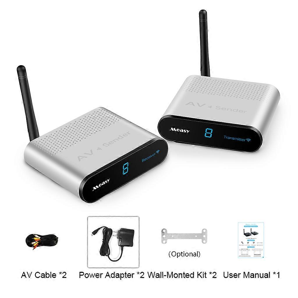 Wireless AV Sender RCA Audio Video Transmitter Receiver for TV Set Top Box CCTV Camera DVD DVR To TV Monitor Projector Silver