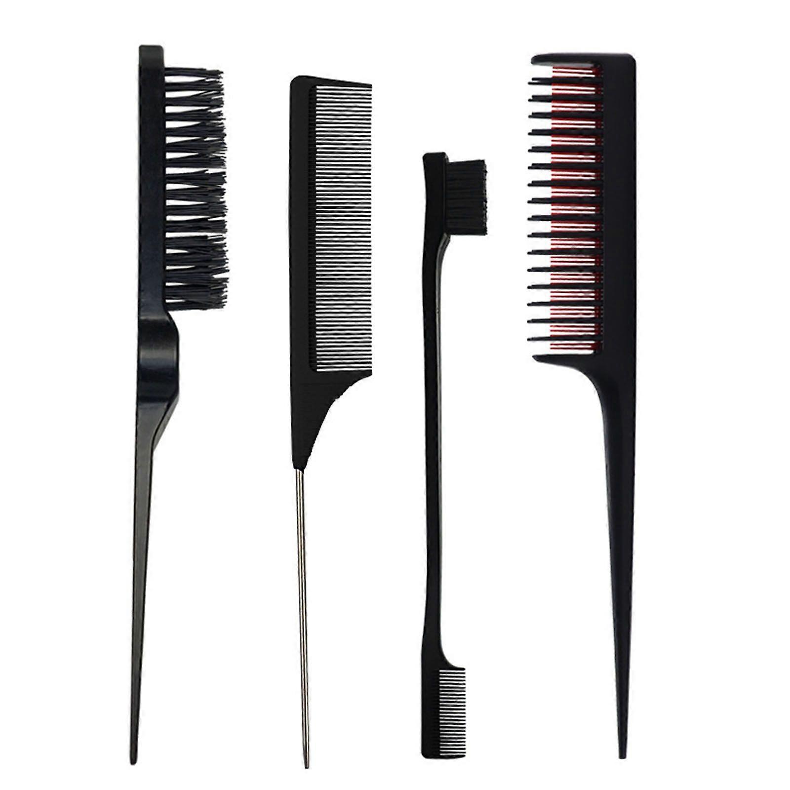4 Pcs Peignes De Coiffure Ensemble Taquinerie Brosse À Cheveux Rat Queue Peignes Bord pour Femmes