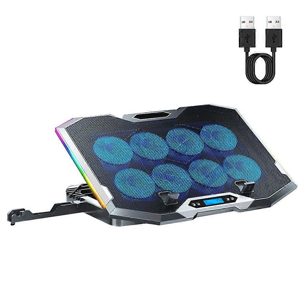 Laptop Radiator 8 RGB Fans Adjustable Notebook Cooling Stand Pad for 12-18 inch
