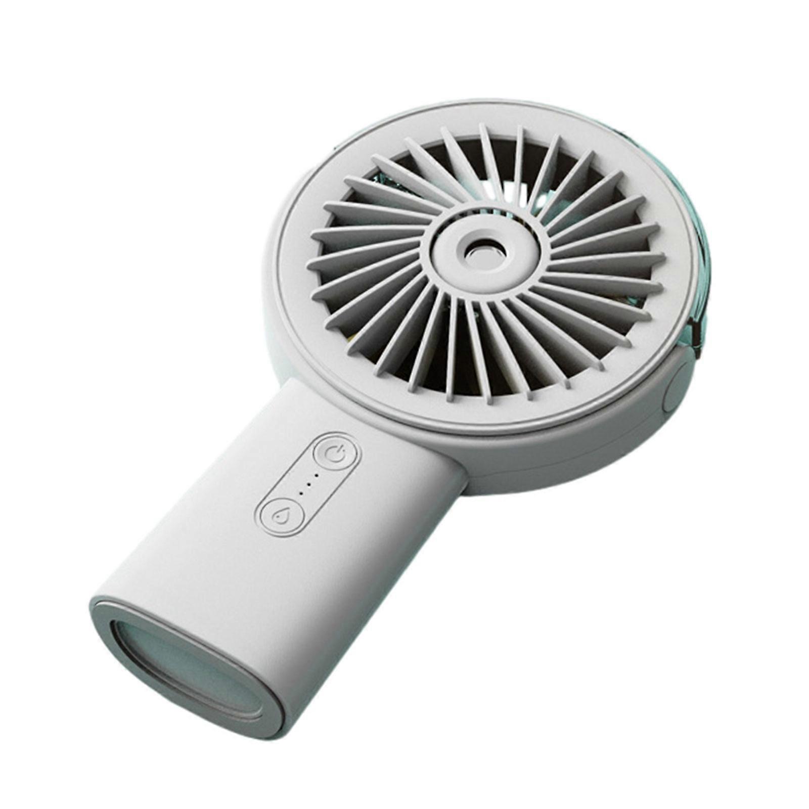 Ventilatore portatile Mini ventilatore con 3 velocità di regolazione Banche di alimentazione ricaricabili Nebulizzatore Ventilatore con spruzzo d'acqua Ventola di nebulizzazione bianca