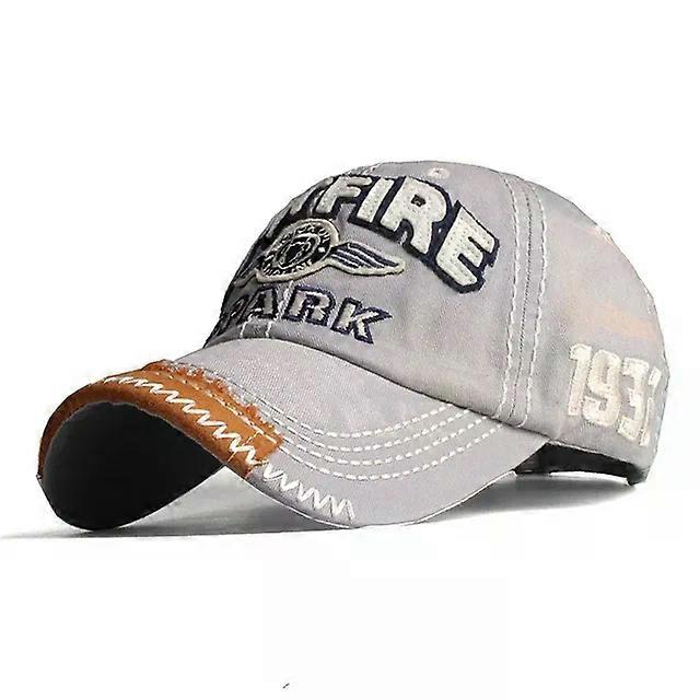 Baseball Cap-Cotton,Embroidered,Adjustable,Washable,Gray-Gray