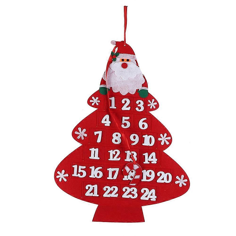 Cute Pattern Christmas Advent Calendar Felt Christmas Countdown Calendar Decoration SuppliesChristmas Tree