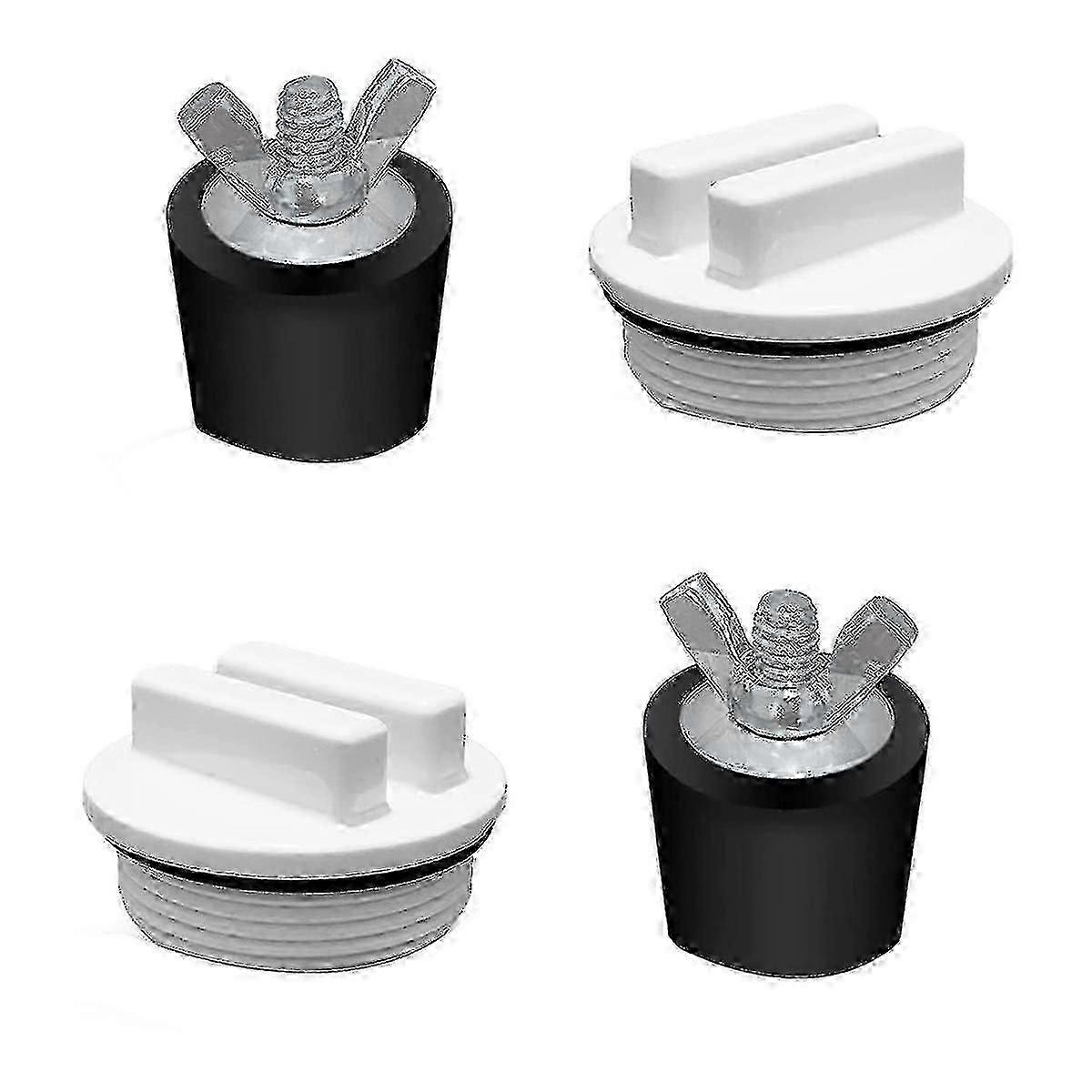 2 Pcs 1.5inch Pool Winterizing Plugs Rubber Expansion Plugs With 2 Pcs 1.5inch Threaded Pool Return