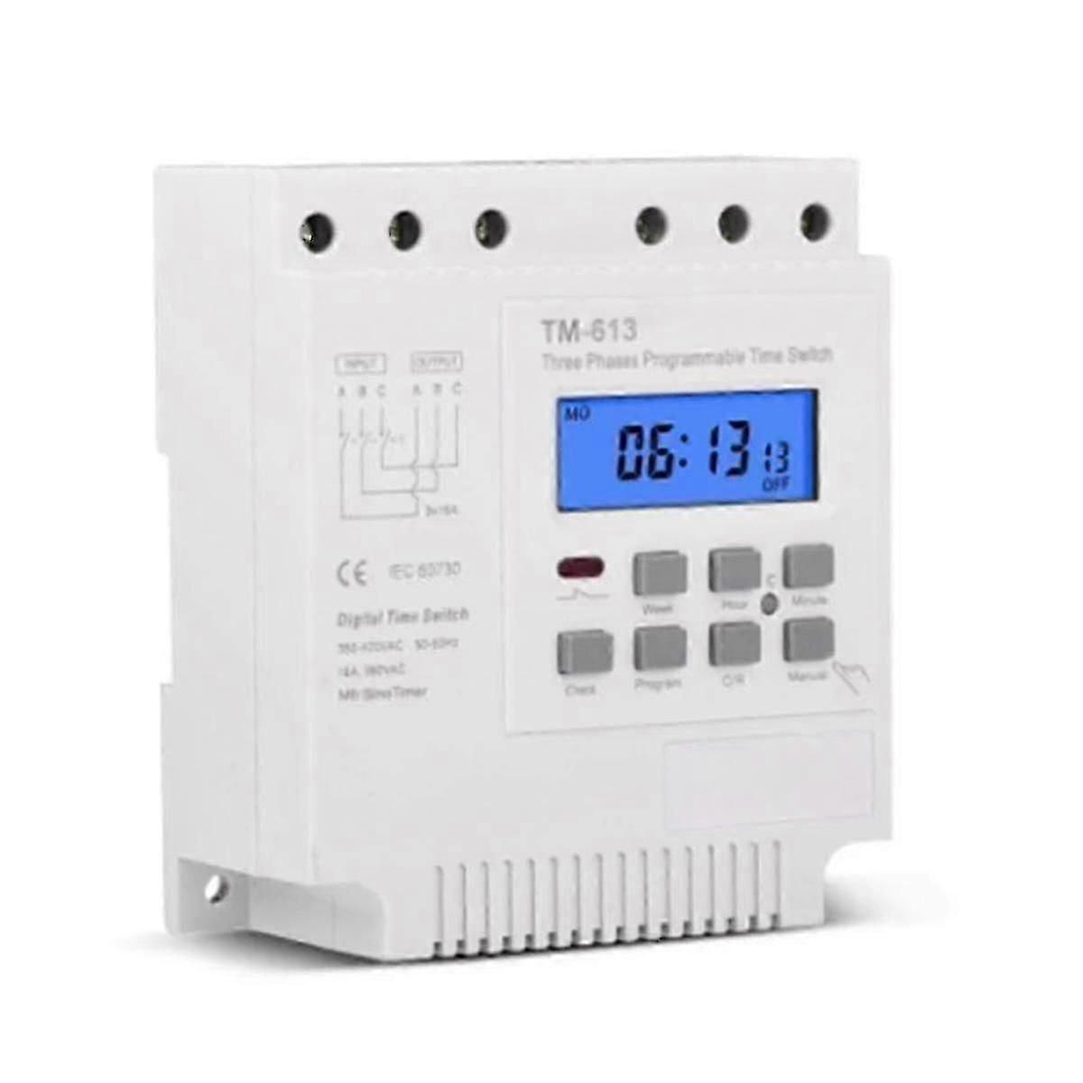 Interruttore programmabile temporizzato trifase 380v 415v con retroilluminazione