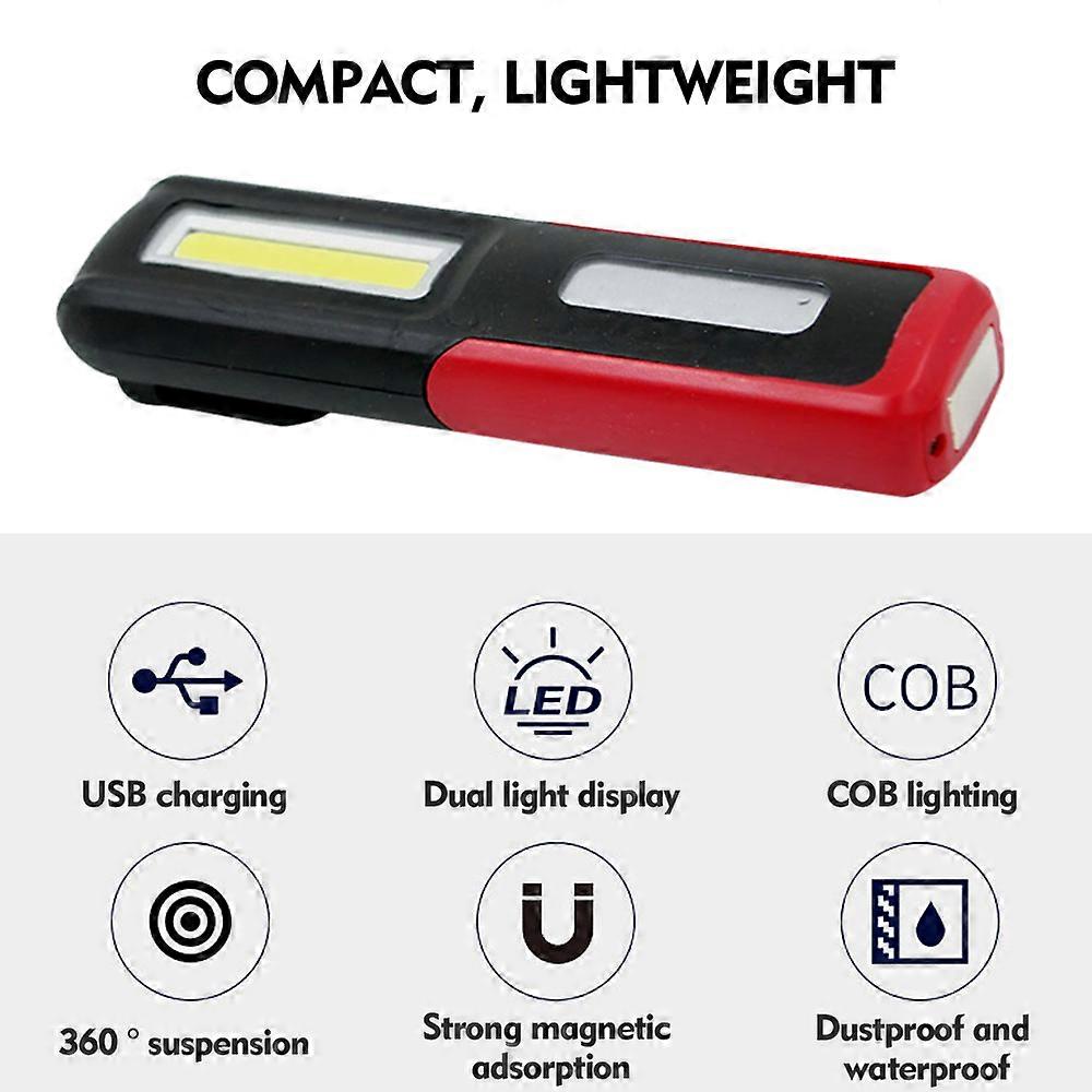 Magnetic base COB LED work light rechargeable for outdoor activities