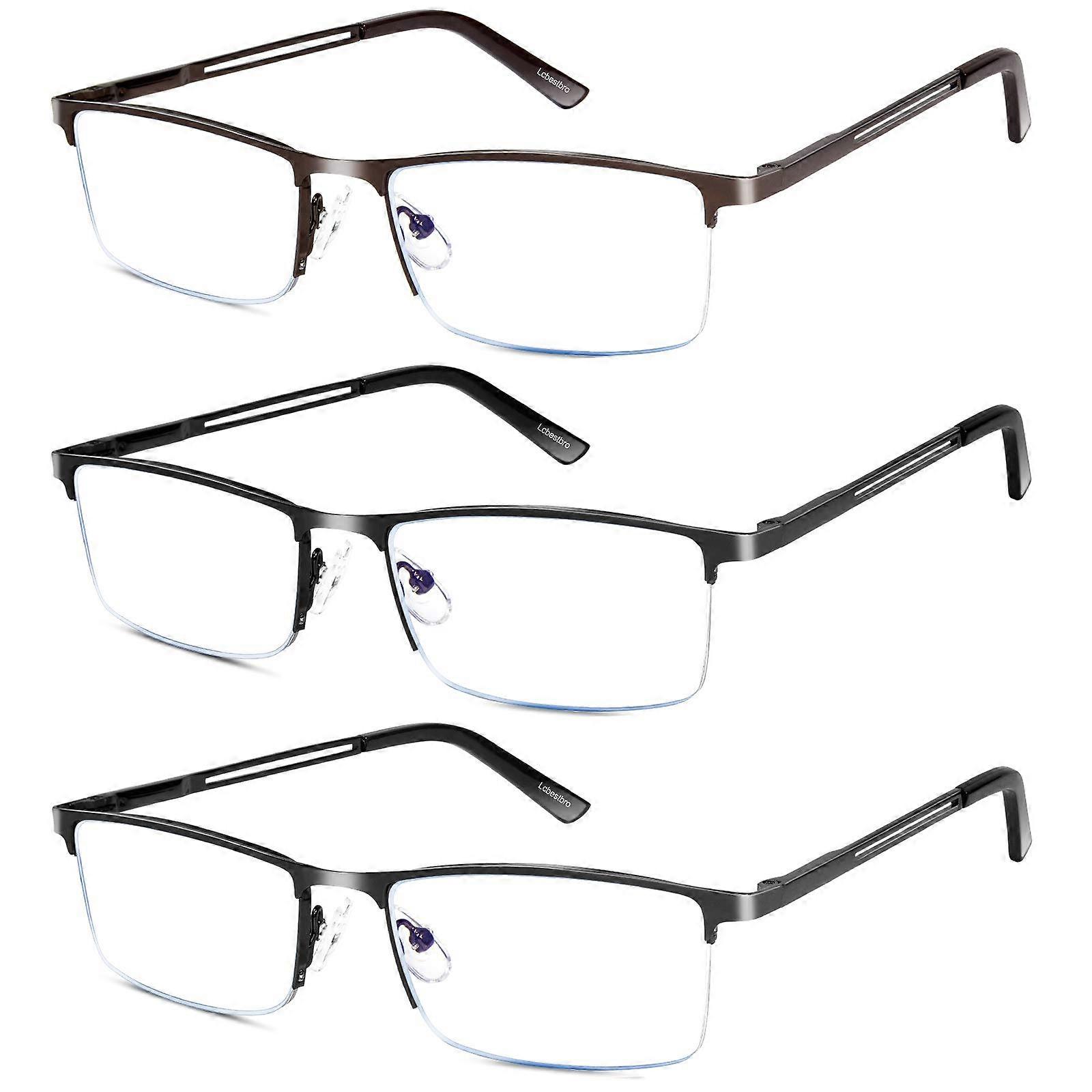 Reading Glasses for Men 4.0, Blue Light Blocking Metal Readers for Comfort and Style, Lightweight Durable Design