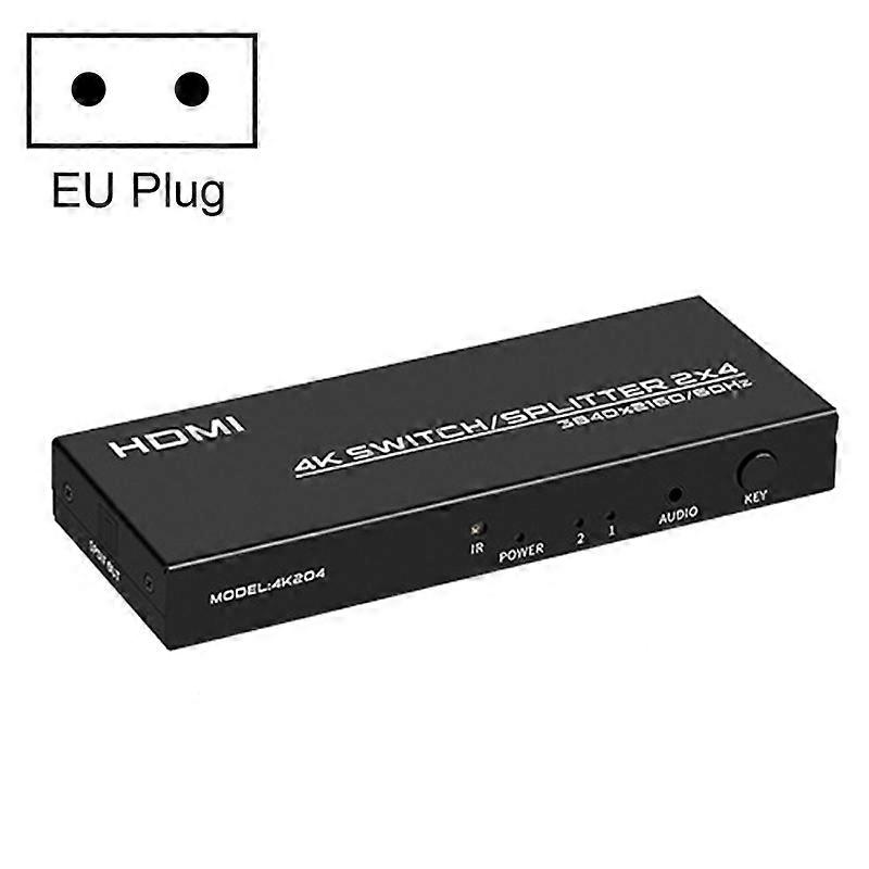 FJGEAR FJ-4K204 2 In 4 Out HD 4K Audio HDMI Switch Distributor, Plug Type:EU Plug FJ-4K204 EU Plug