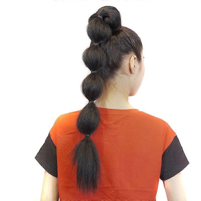 Bubble Shape Fluffy Curly Hair Drawstring Net Bag Fake Ponytail