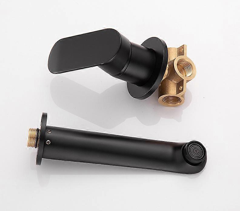Faucet Recessed Wall Installation Full Copper Basin Faucet (Black Split)