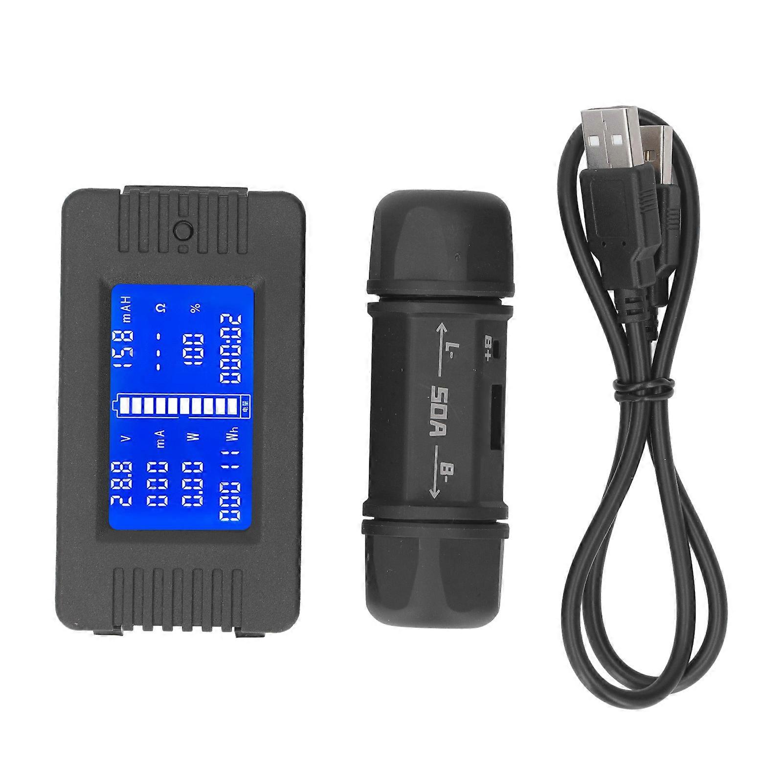 Digital Battery Monitor Voltage Current Capacity Power Tester High Accuracy Coulomb Meter 50A Shunt 8‑ 0‑50A