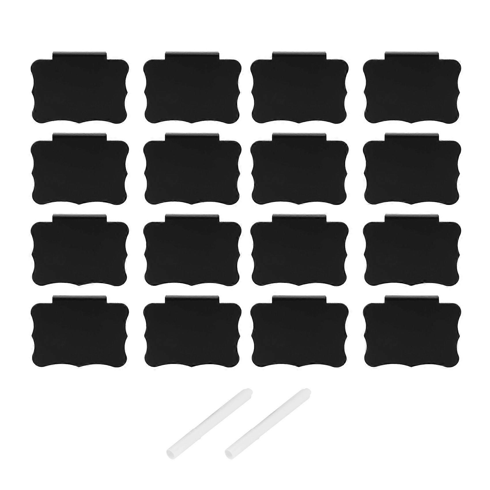 16Pcs Plastic Basket Bin Label Clip on Removable Label Kitchen Pantry Basket Label Clip with 2 Pcs White Chalk Markers