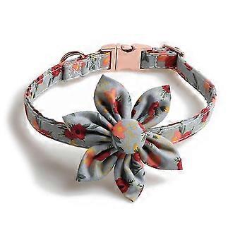 Small Dog Collar With Safety Metal Buckle Adjustable Pattern Dog Collar, Suitable For Small Dogs Small Medium And Large Dogs.grey And Green