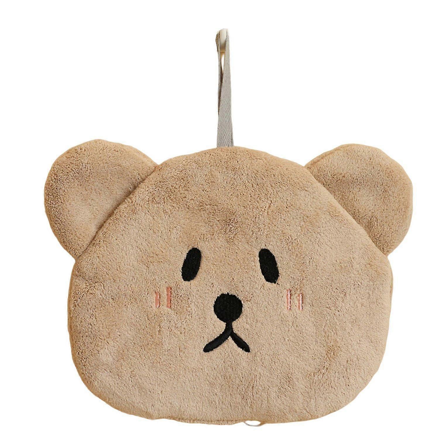 Hand Towel with Lanyard Soft Reusable Dry Hands Water Absorption Cute Bear Duck Hanging Wipe Towel W