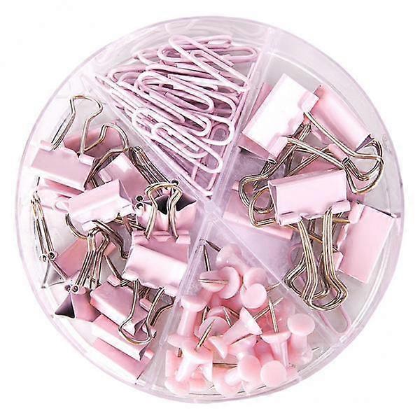 6x 72x Multifunctional Binder Clips Kits Paper Clips Push Pins Combination Kit