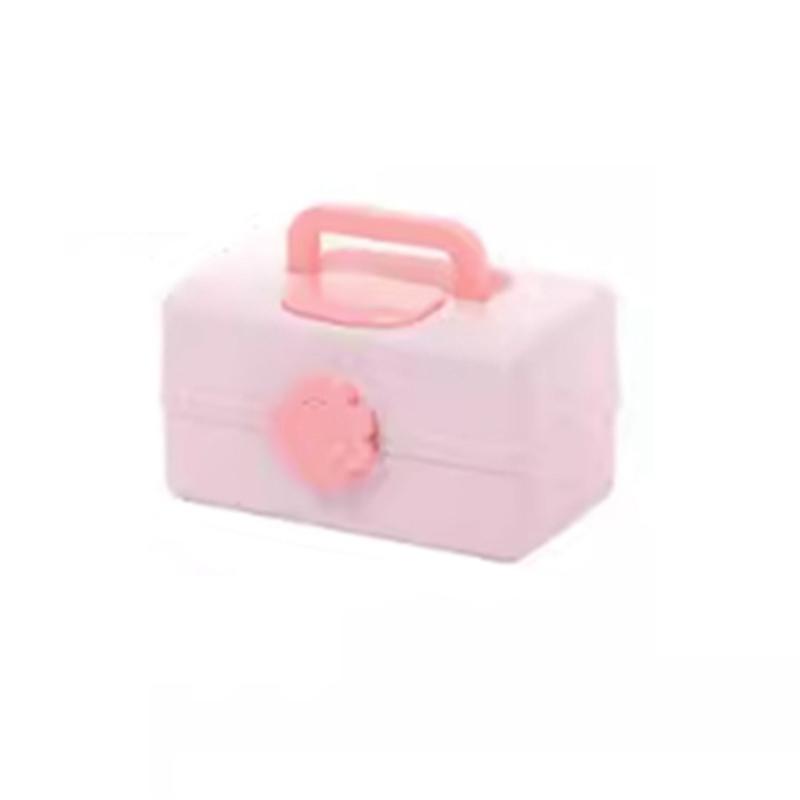 Rubber Band Storage Pink Children Multilayer Storage Box(Medium)