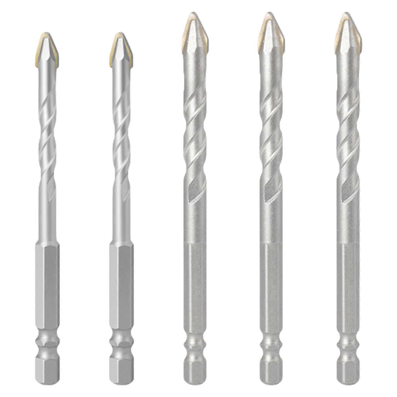 2/3/4/5Pcs Eccentric Twist Drill Bit High Strength Obliqued Head Eccentric Drill Bit Set Angle Drill Bits Sets for Glass Multicolor