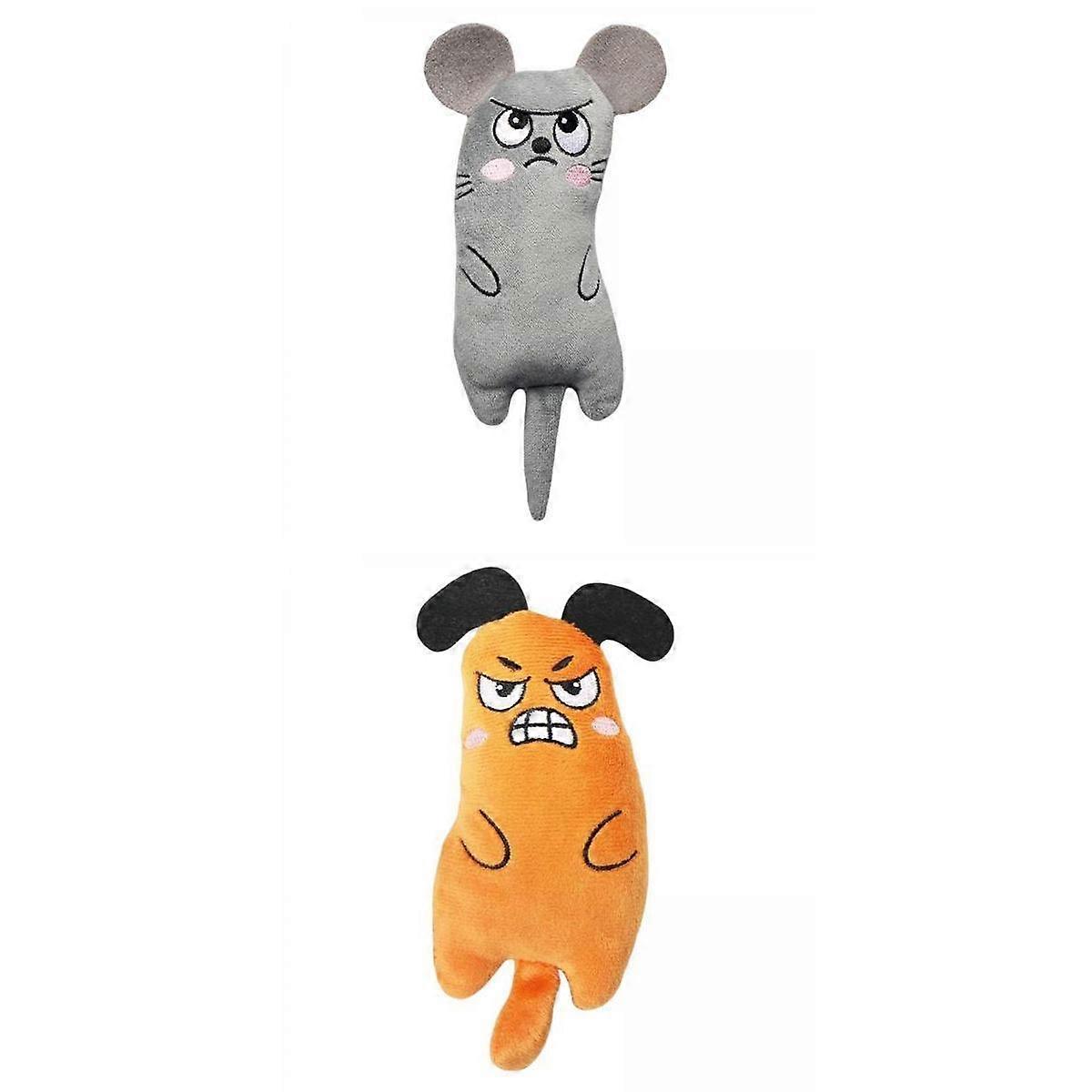 2 Pcs Chewing Crunching Toy Pillow Catnip
