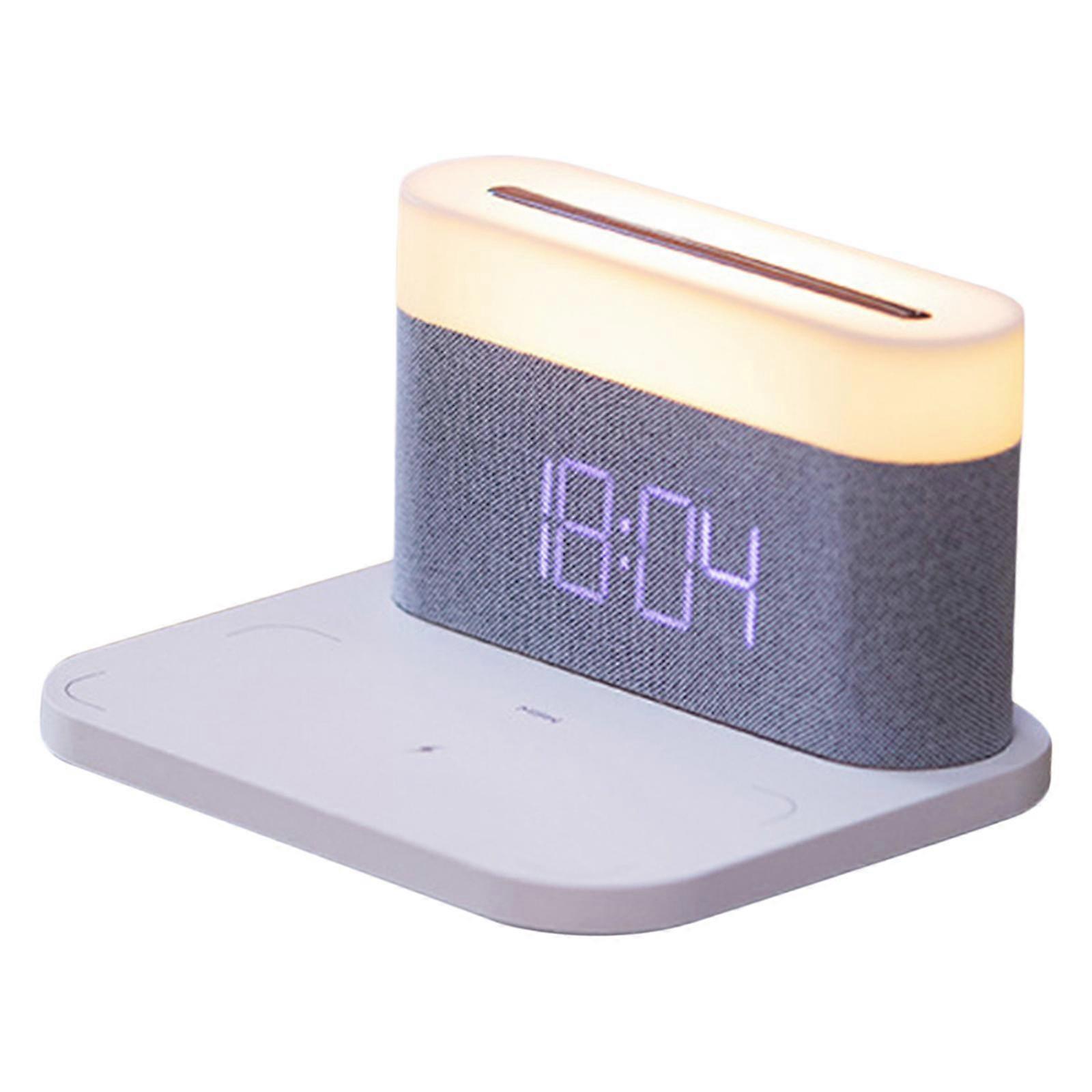 Digital with 15W Charger, LED Display, Bedside Night Light, 3 Levels Adjustable