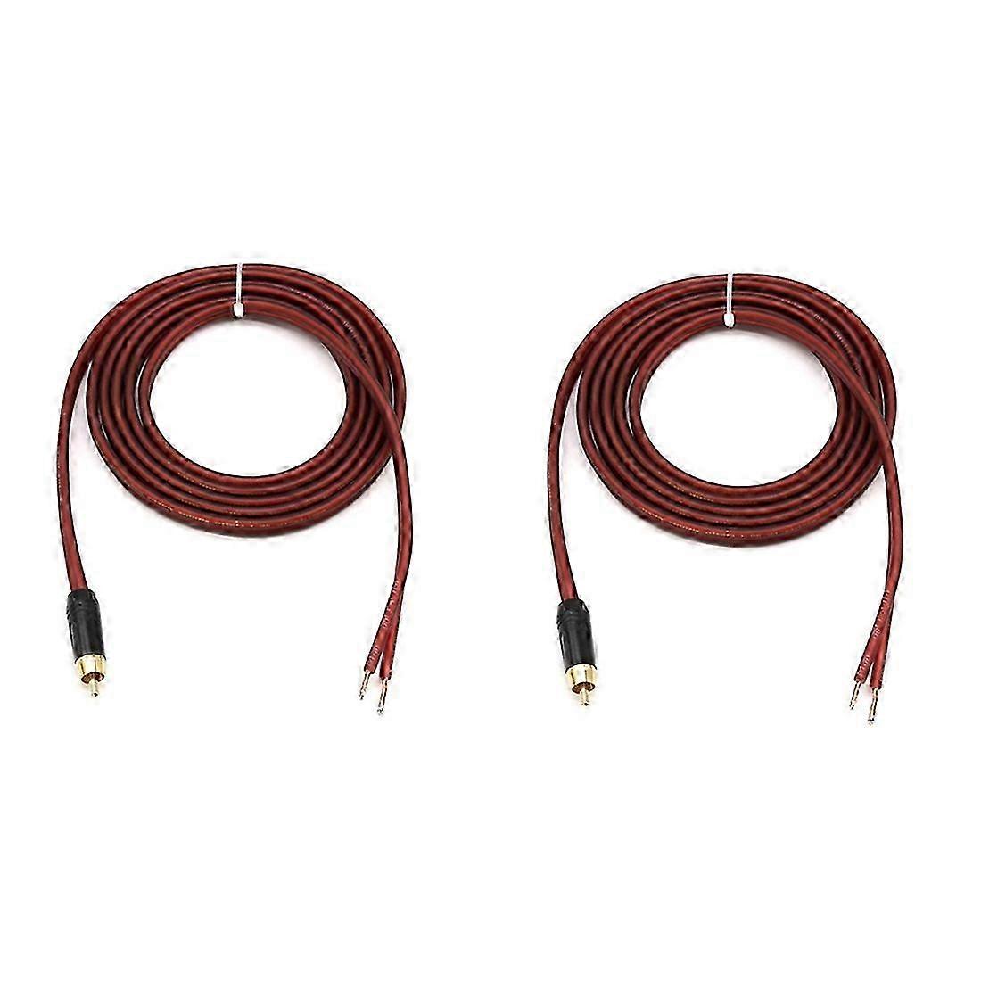 2Pcs RCA Speaker Cable Bare Wire Speaker Wire to RCA Plug,Replace RCA Plug Connector Adapter to Bare