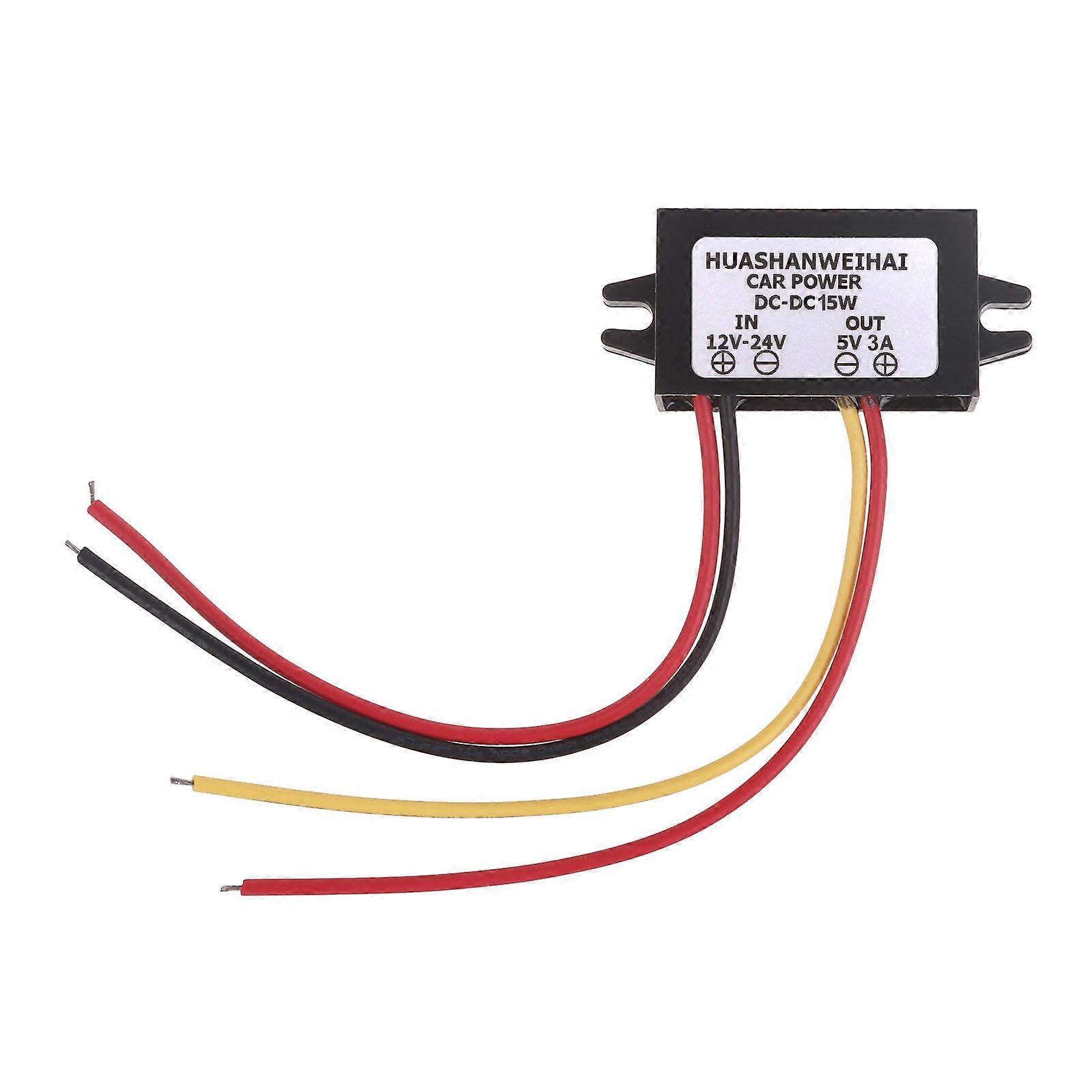 Voltages Regulator Power Cable Converters 12-24V to 5V 3A/2A Voltages Step Down Adapter Cord for 5V LED LIght Fan