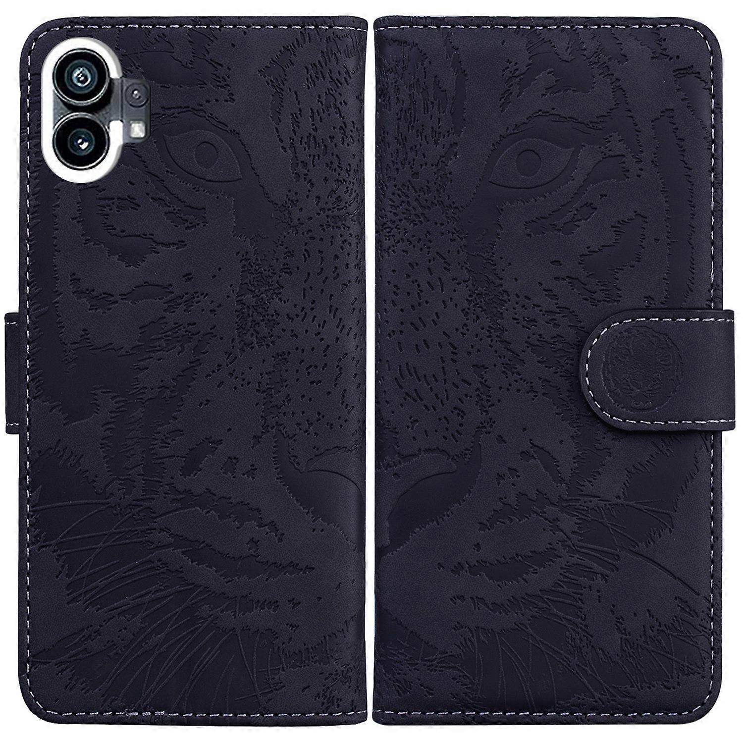 For Nothing Phone 1 Tiger Embossing Pattern Flip Leather Phone Case