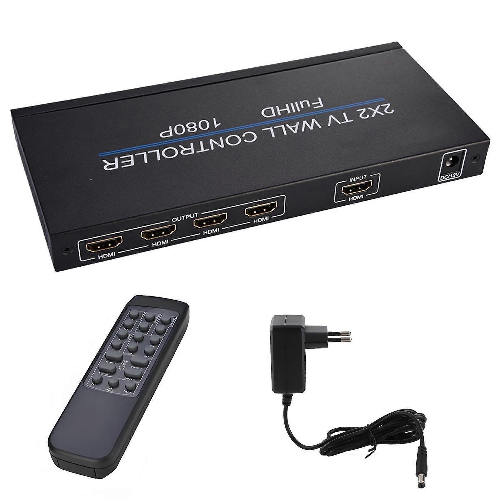 4K 2x2 Video Wall Controller 4K X 2K High Clear Display Splitter Images Stitching Video Wall Processor with Input 4K and Output 1080P