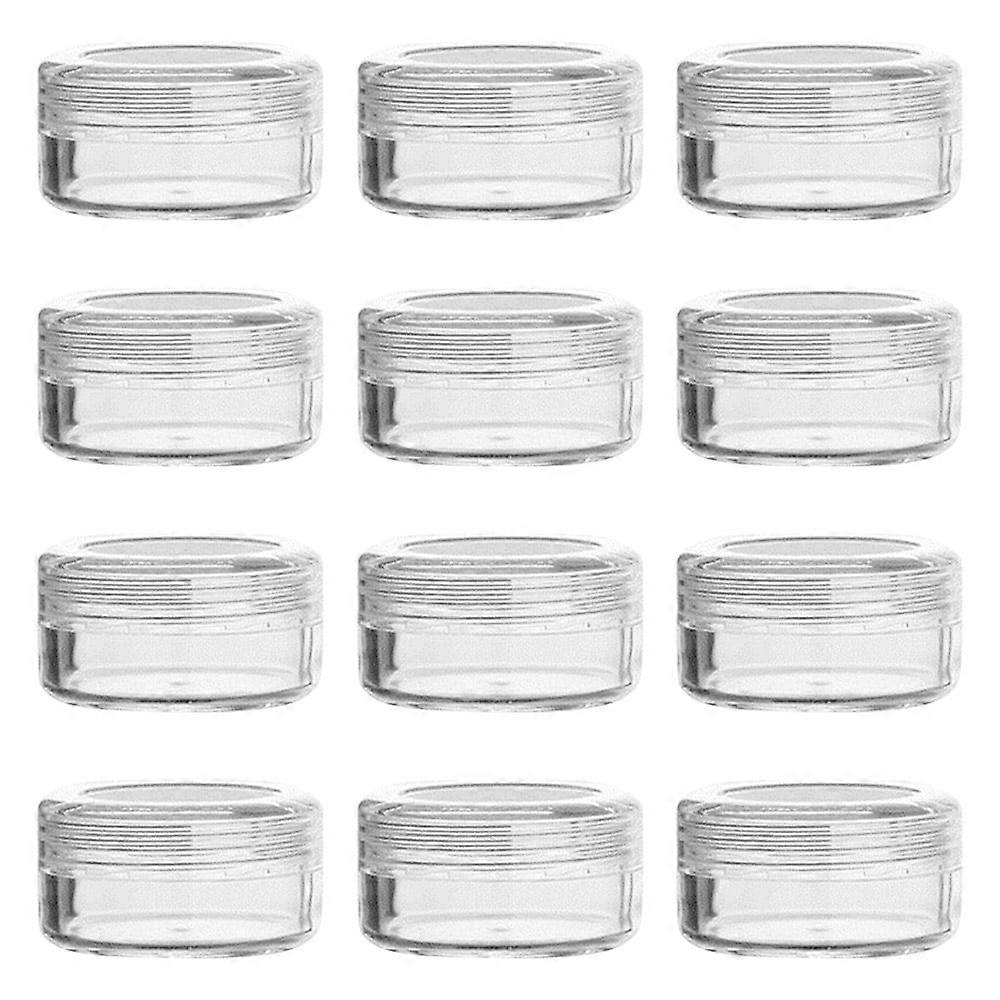 Empty Clear Bead Storage Container jar with Rounded Screw-Top Lids