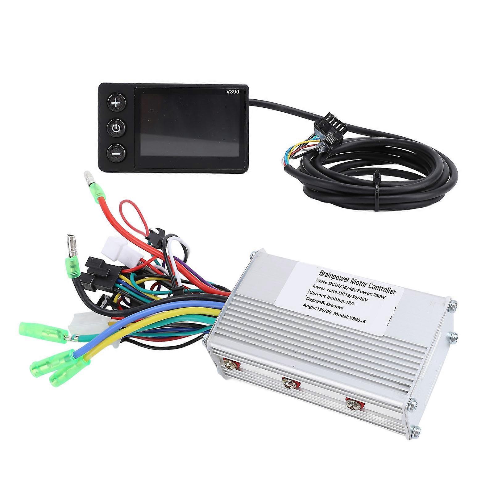 24V 48V 60V 350W Electric Bike Brushless Motor Controller with V890 LCD Display Panel Bike Conversion Kit 