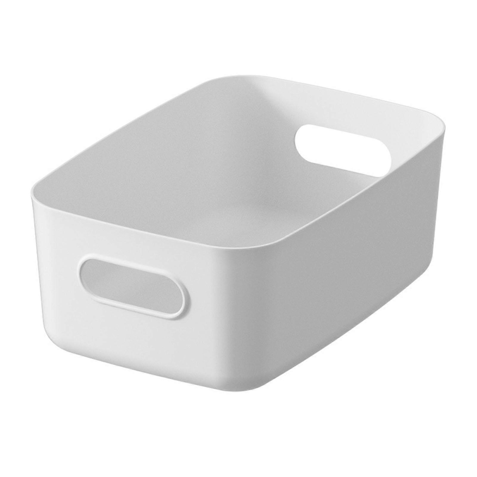 Desktop Storage Box Plastic Open Organizer with Handle Multifunctional Basket for Cosmetic Toys Snacks 