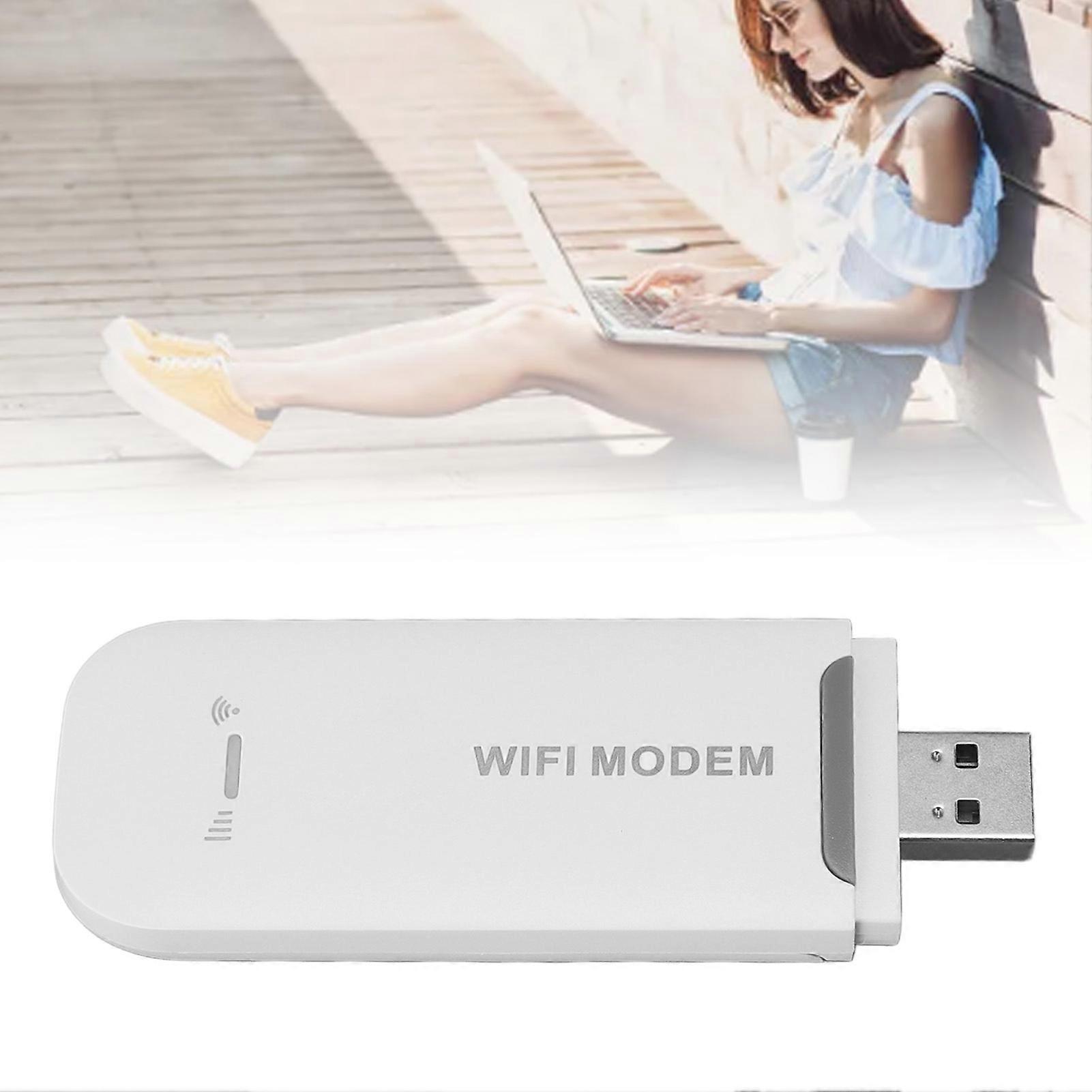 4G USB Portable WiFi Plug and Play Internet haut débit Partage multi-utilisateurs Carte SIM standard insérée Point d’accès de voyage portable Blanc 