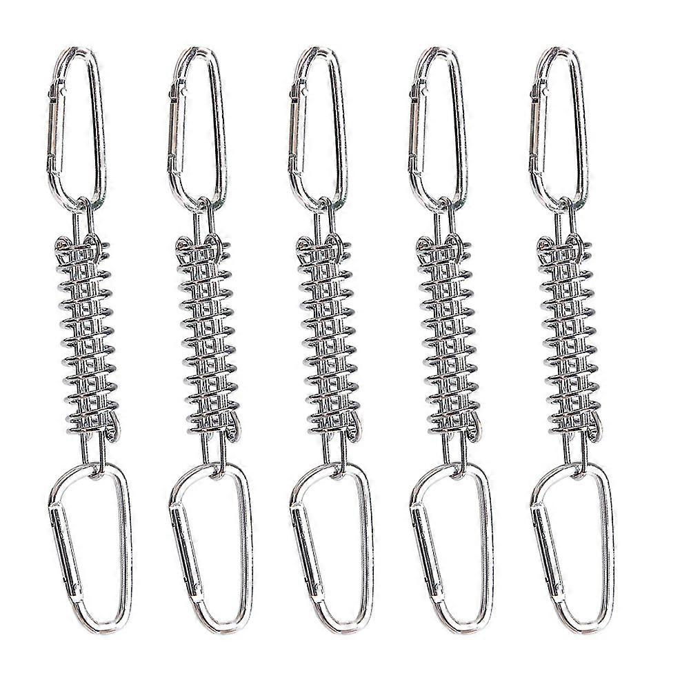 Steel Tent Rope Tensioner with Spring Hooks and Rings – Durable Windproof Buckle for Camping, Hiking, and Outdoor Activities