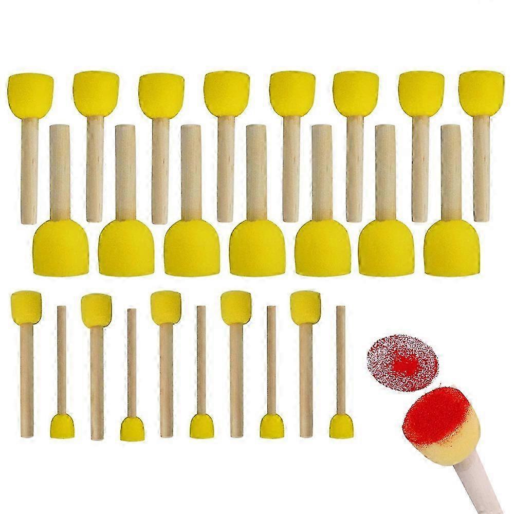 20 PCS Round Sponge Brush Set - Kids Painting Tools for DIY - 5 Sizes Sponge Stippler Set