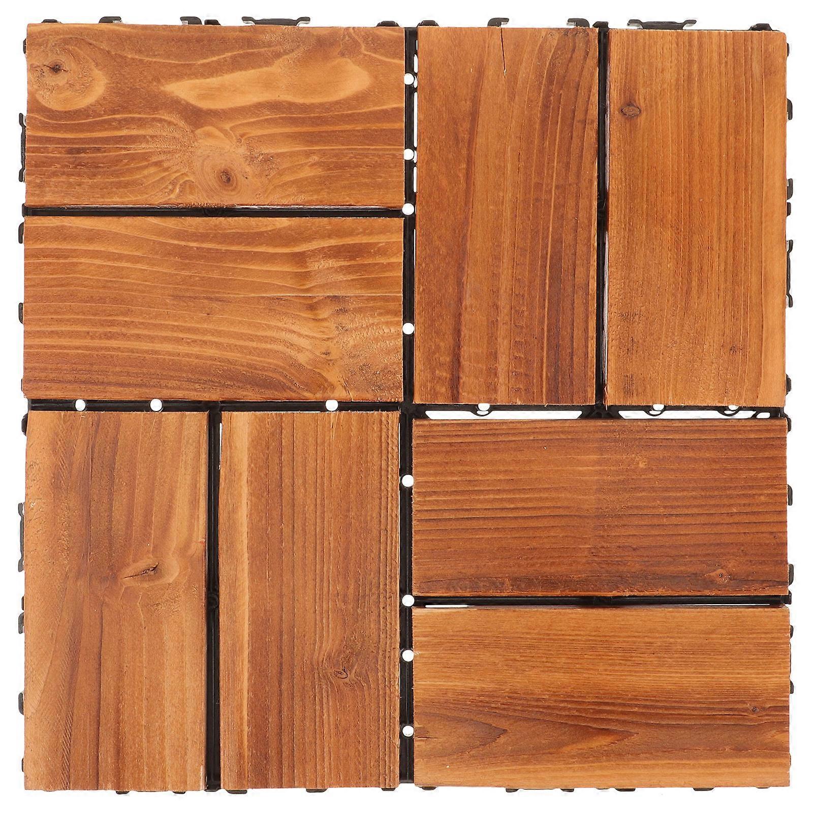 Outdoor Interlocking Decking Tiles Carbonized Flooring for Patio, Balcony & Garden | Durable, Weather Resistant, Non Slip Surface, Easy Installation