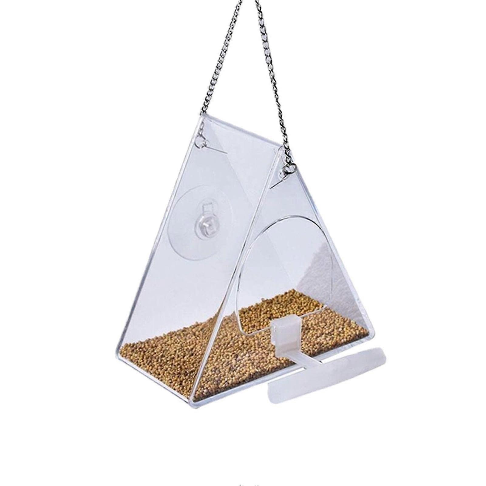 Window Bird Feeder House with Suction Cups - Transparent Outdoor Feeding Station for Wild Birds, Easy Clean Design