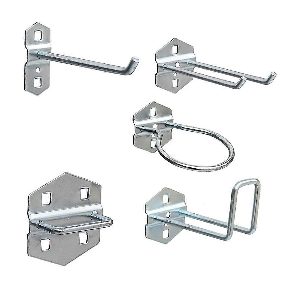 1 Set 5 PCS Storage Hooks for Tool Organization Pegboard Shelving