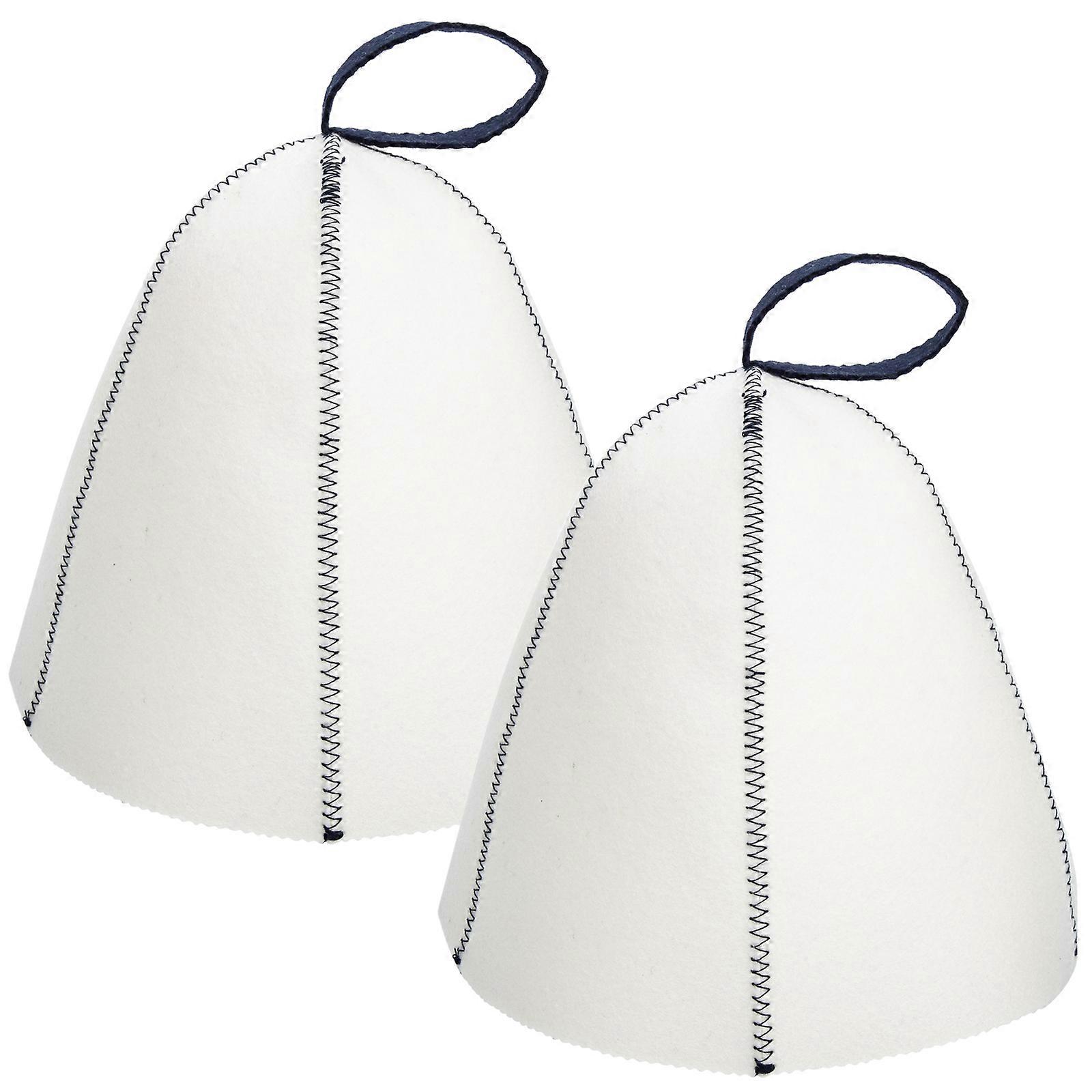 Bathroom Felt Hat Eye Protection Round Shape Sauna Cap 2Pcs