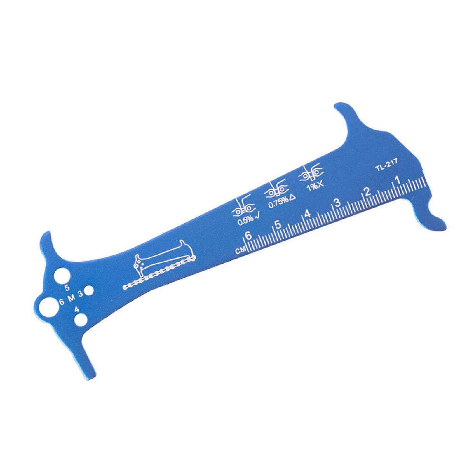 Bicycle Chain Wear Indicator Checker Tool Blue, Accurate Measuring Ruler for Chain Gauge and Repair, Compatible with All Bikes