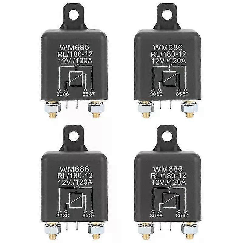 4X DC 12V Relay Battery Isolating Relay 12V / 120A Peak Load Suitable for Car Trucks Car (12V / 120A)