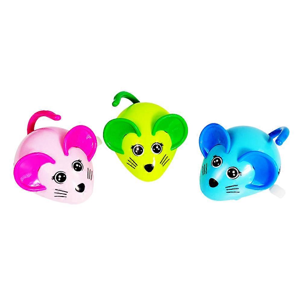 Automatic Interactive Cat Toy Clockwork Mouse Pet Toy Health Improvement Indoor Playtime Assorted Color 3Pcs