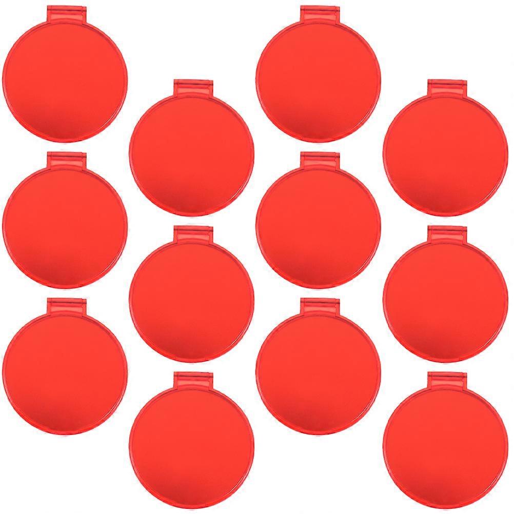 Compact Mirror For Purses Travel Small Makeup Mirror Red 7x6.5cm Portable Folding 12Pack