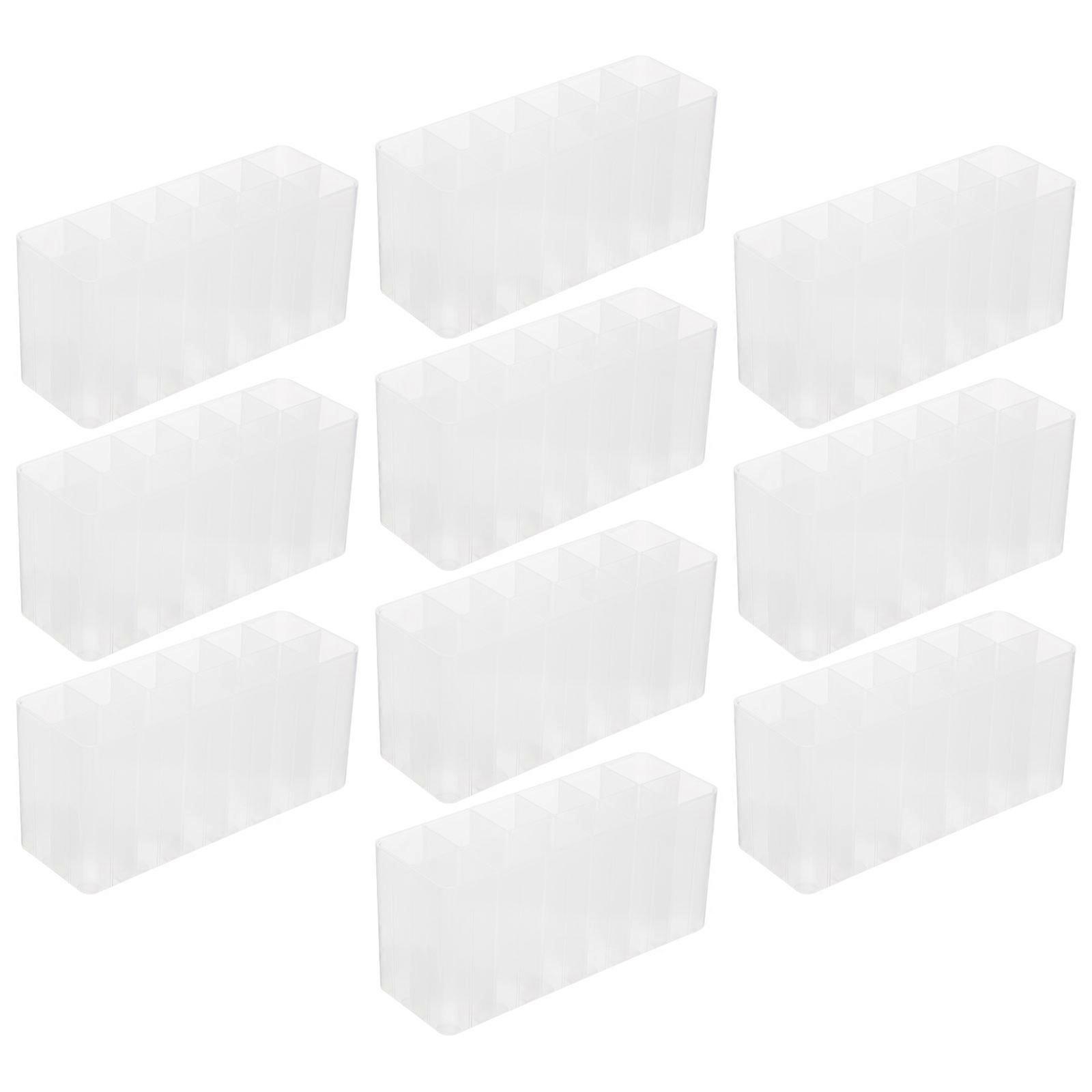 Pen Organizing Box Mark Pen Holders Office Use Rectangular White 10Pcs