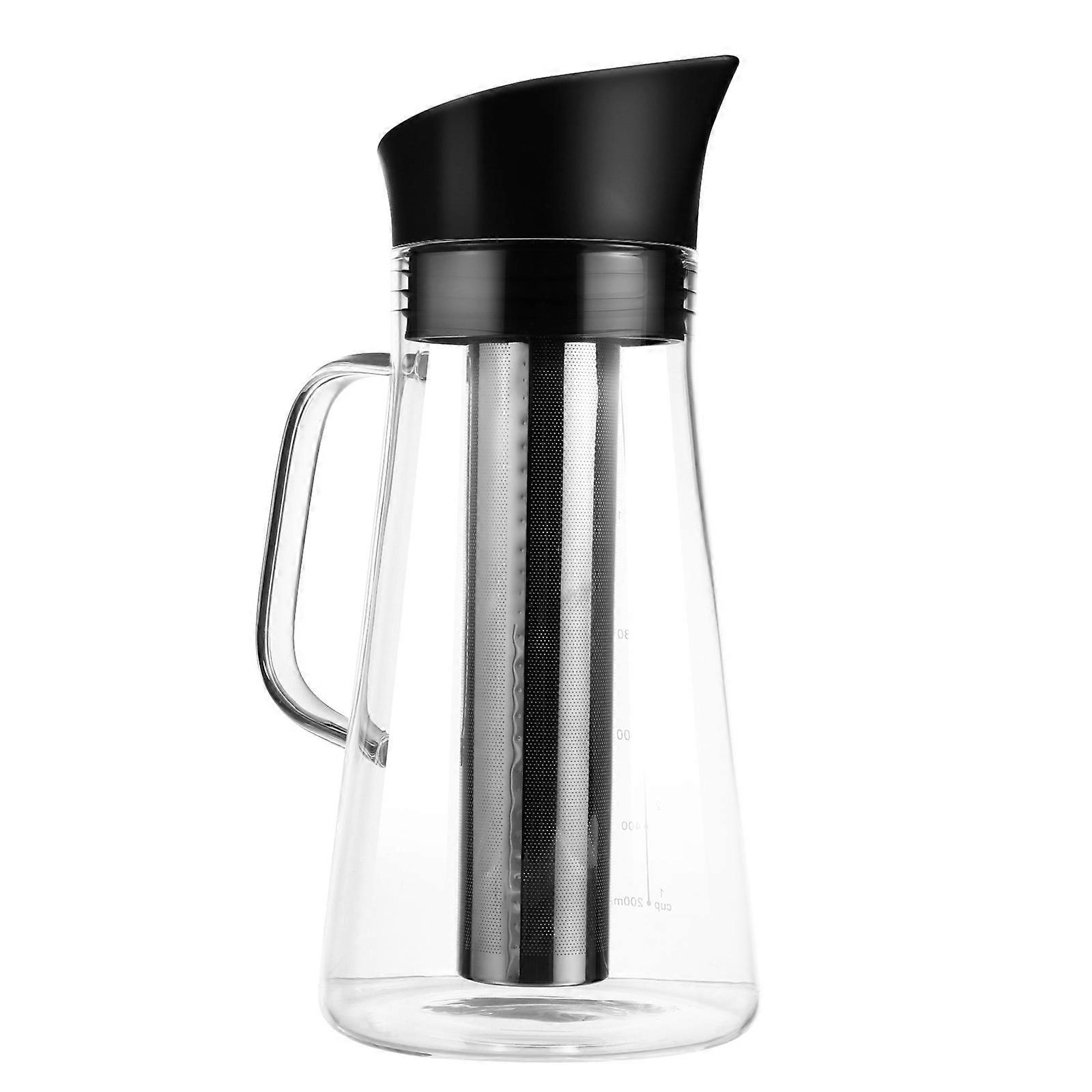 Water Filter Jug Glass Coffee Pot Large Capacity Home Use 1500ml Transparent Borosilicate Glass Filtering 1Set