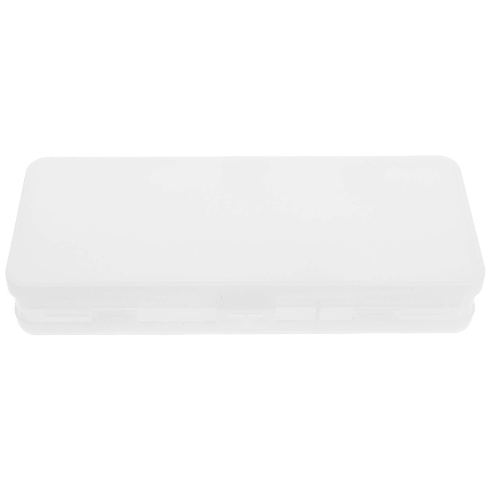 Double Layer Pencil Case, Large Capacity Clear Stationery Storage Box with Snap Tight Lid for School Office Supplies, Portable and Easy to Clean