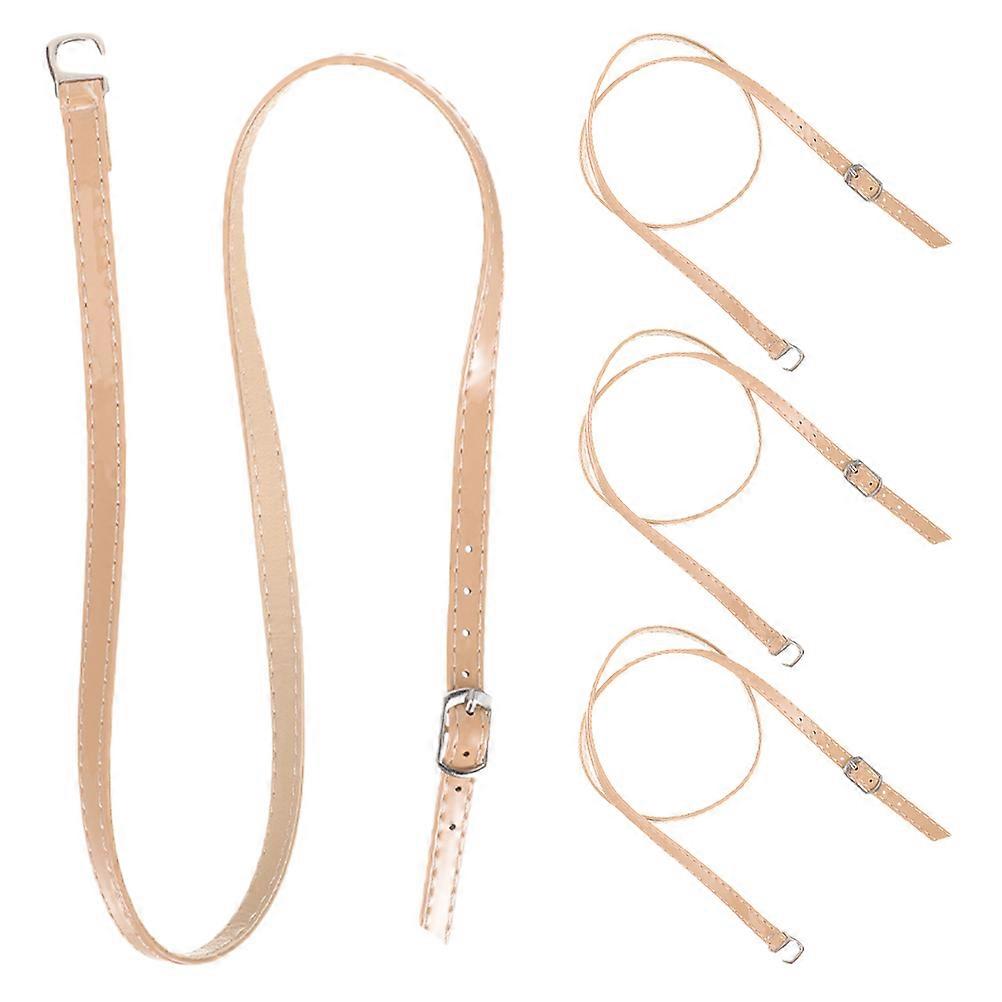 Shoe Laces For Sneakers Elastic High Heel Shoe Straps Women Pu Anti Slip Beige 2Pairs