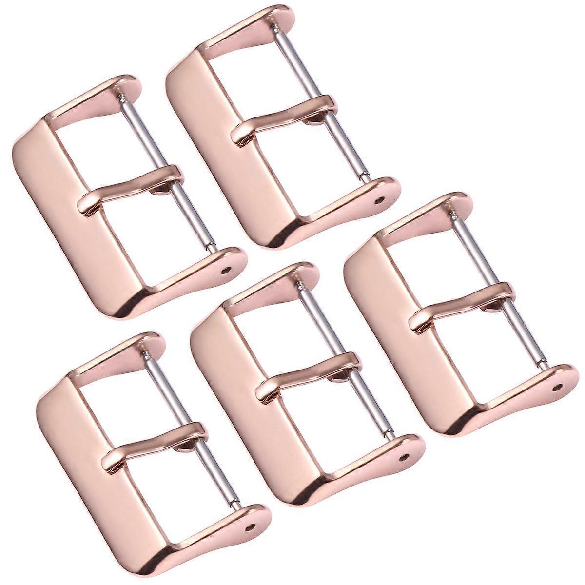 Stainless Steel Watchband Clasp Easy to Install Watch Accessories 22mm Rose Gold 5Set